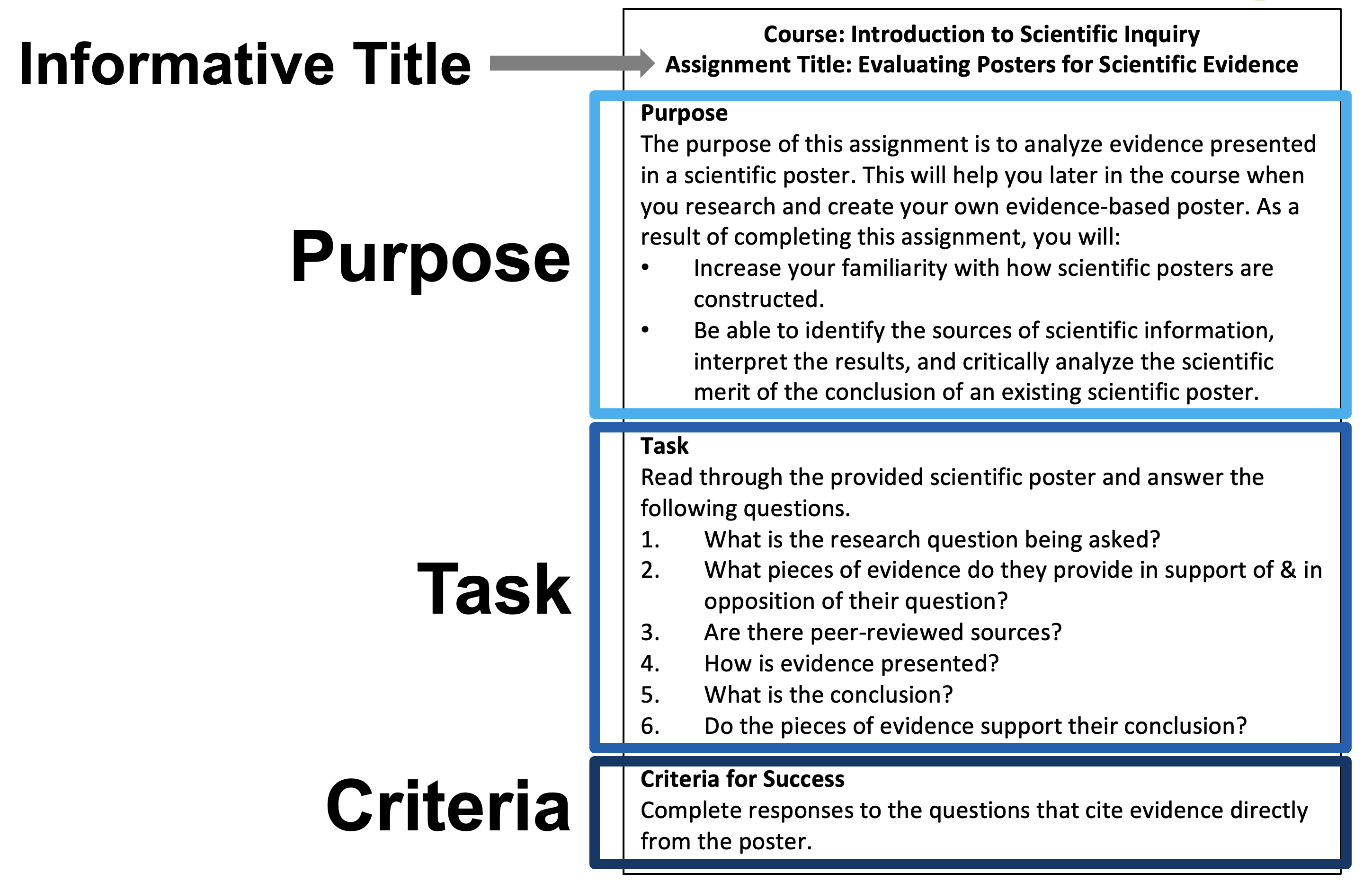 what is an example of an assignment