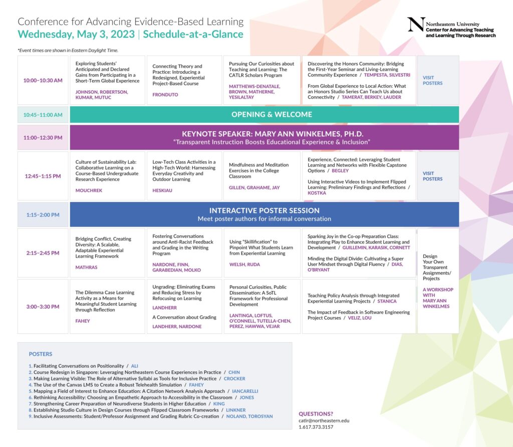 Schedule | Center for Advancing Teaching and Learning Through Research