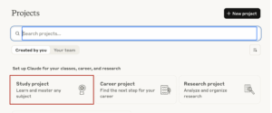 Study Project Claude Screenshot