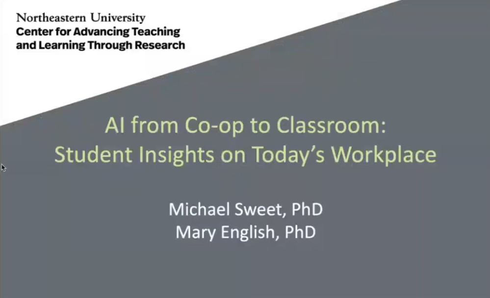 AI from Co-op to Classroom: Student Insights on Today’s Workplace